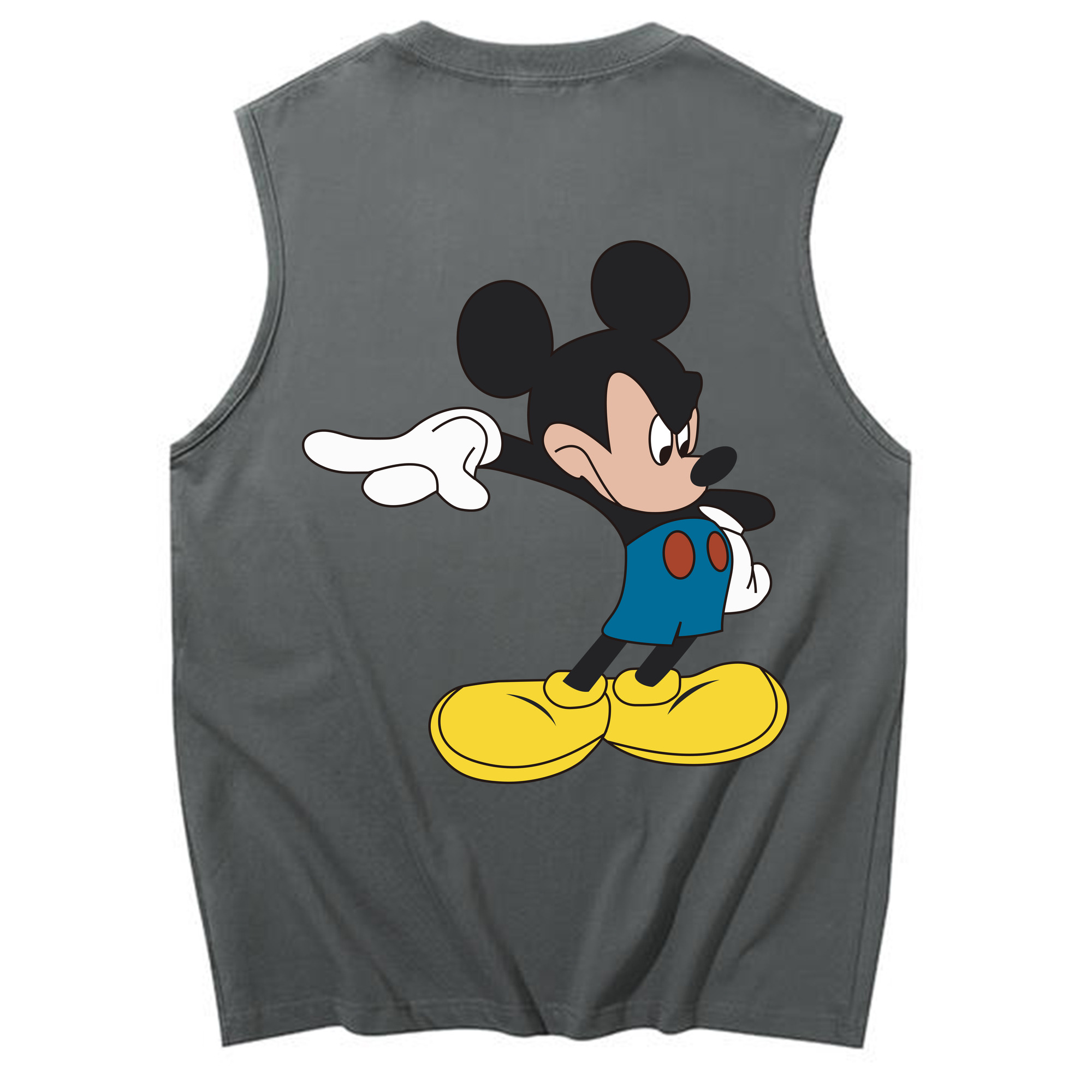 ミッキーマウス Mickey Mouse コットン100％タンクトップ（背面プリント）